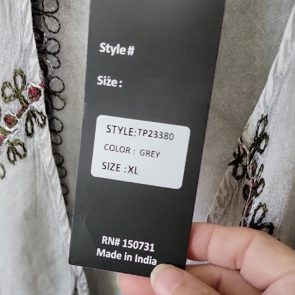 #114 NWT Young Threads Bohemian Elegance Stonewashed Rayon Kimono Woman Size XL - Picture 3 of 12